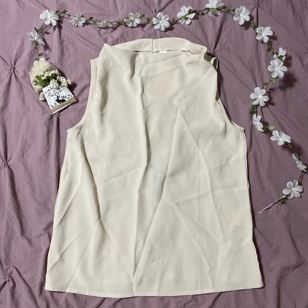 SOLD! Gorgeous Commense Cream Mandarin Collar Blouse So Soft & Sweet - Picture 8 of 9